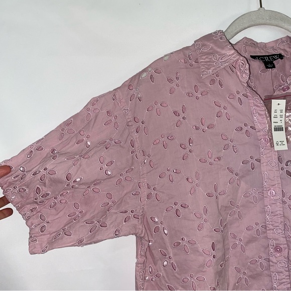 J. CREW Women's Spring Garden Eyelet Top Pale Orchid Sz 6 Pink NWT Coquette - Picture 7 of 9